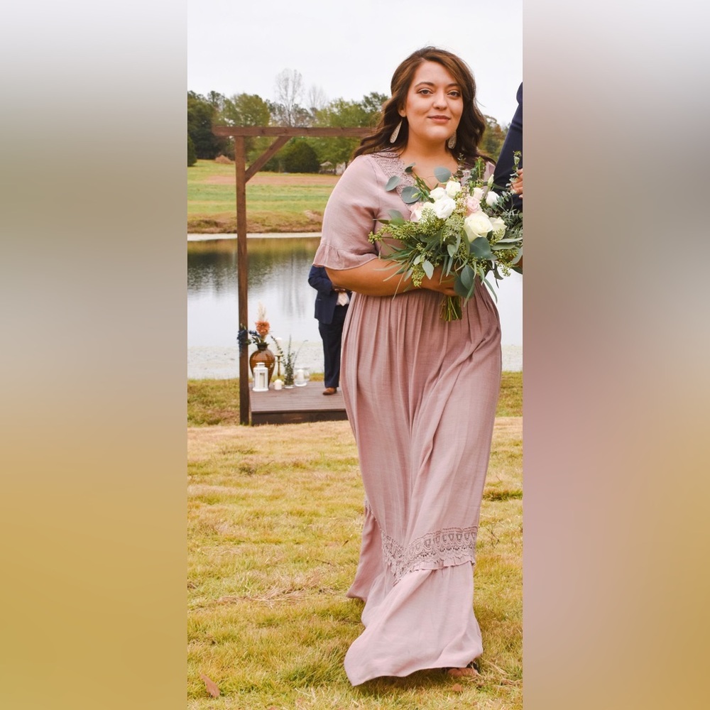 Blue lace trim maxi